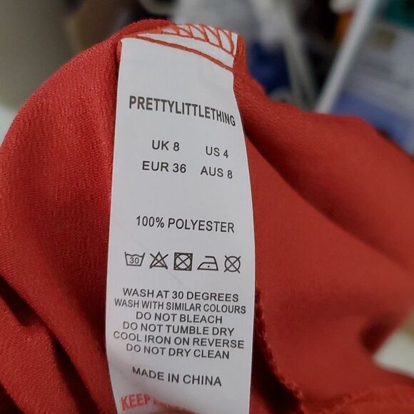 Pretty Little Thing Satin Midi Dress in Rust Size 4 - Picture 11 of 11